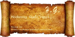 Hodossy Gyöngyi névjegykártya